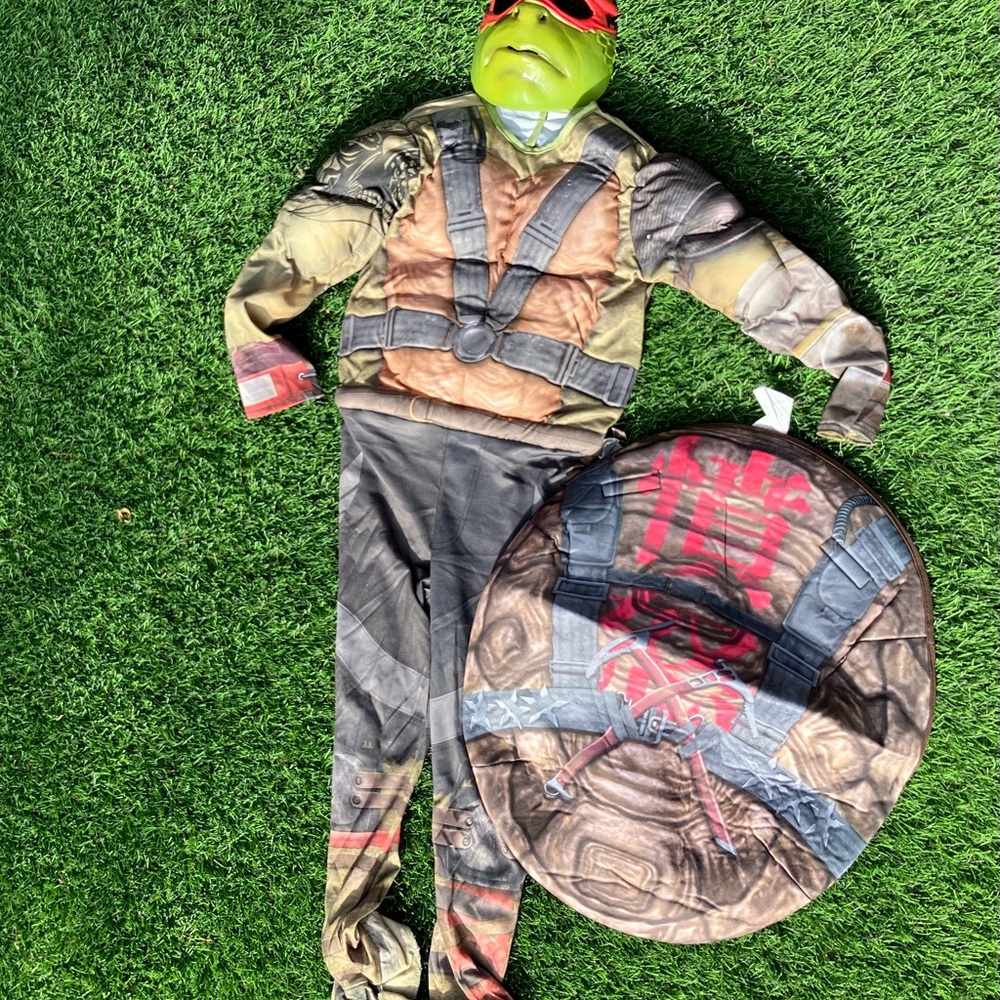 Kids Ninja Turtle Costume with Mask and Shell Size Small Raphael Ninja Turtle